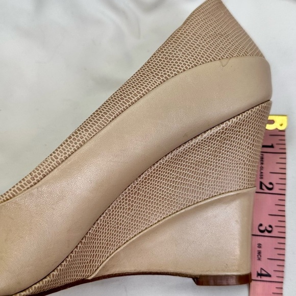 Cole Haan Leather Peep Toe Wedge Heels Size 9.5 - Picture 9 of 10